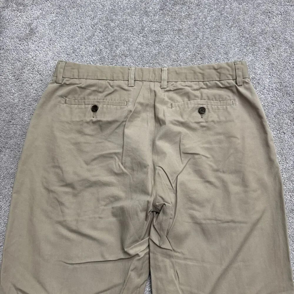 Banana Republic Tailored Slim Fit Non Iron Chino Pants Mens 34x32 Khaki Brown